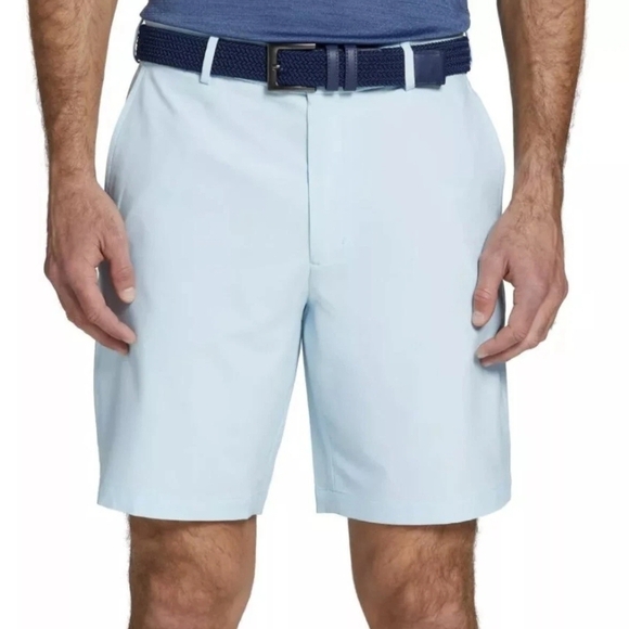 Walter Hagen Men's 42 P11 Micro Lines Soft Blue Golf Shorts 9" Inseam Gripper - Picture 1 of 8